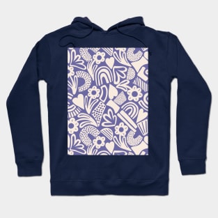 Tween spirit abstract flowers and rainbows in blue Hoodie